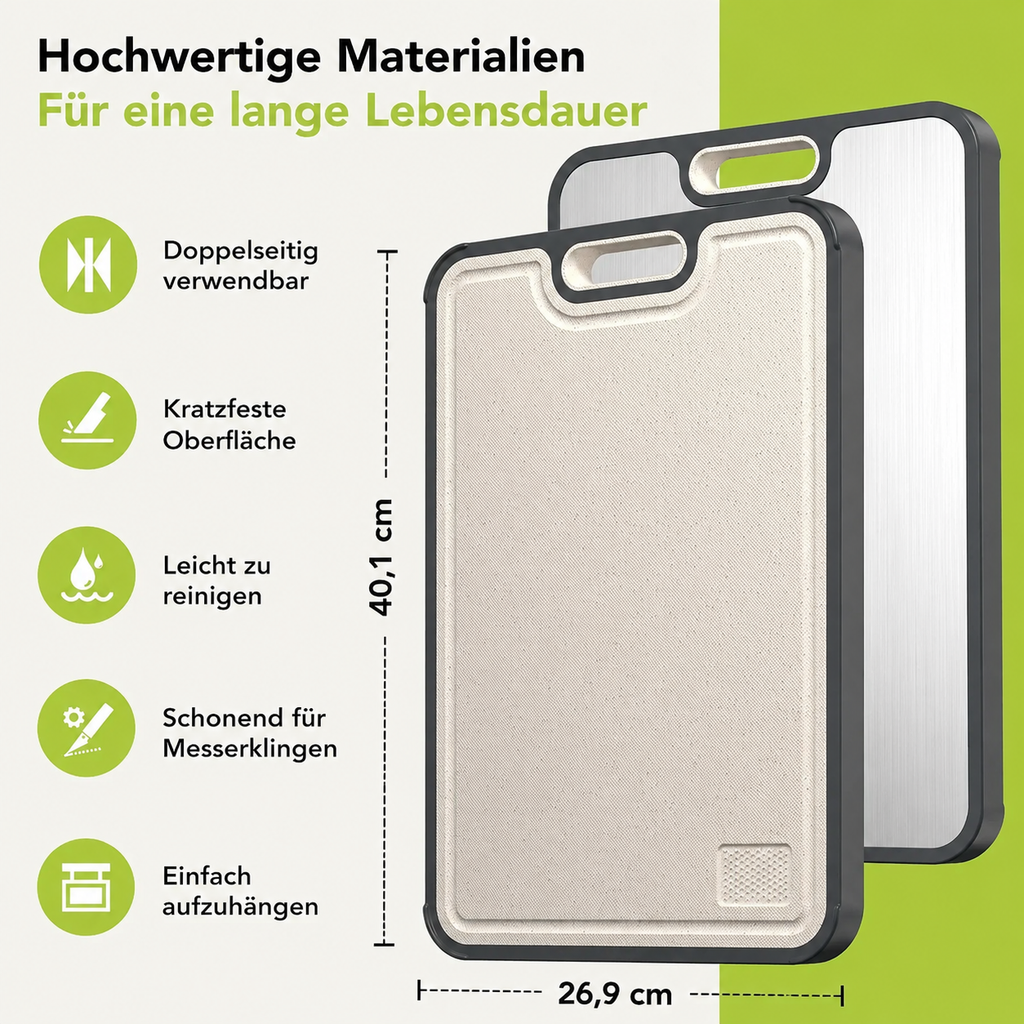 Doppelseitiges Titan-Schneidebrett – Hygienisch & Lebensmittelecht