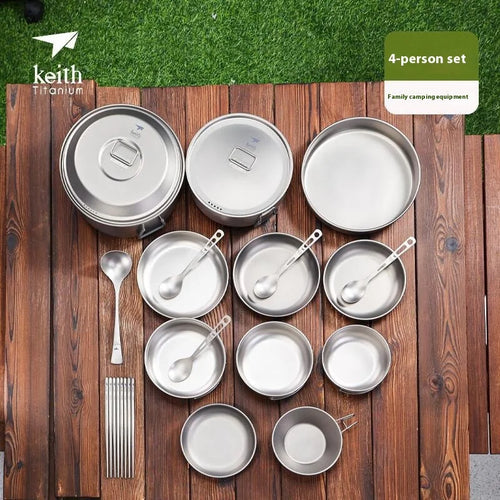 Titan Camping-Kochset für 4 Personen – Ultraleicht & Faltbar